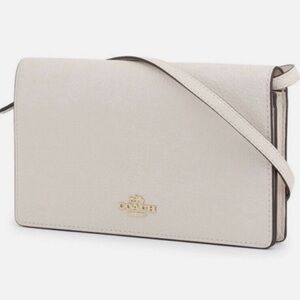 BRAND NEW coach foldover clutch crossbody bag in cream/ivory NWT
